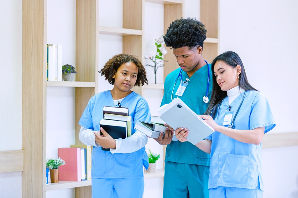 Three nursing students