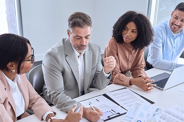 Individuals in business meeting