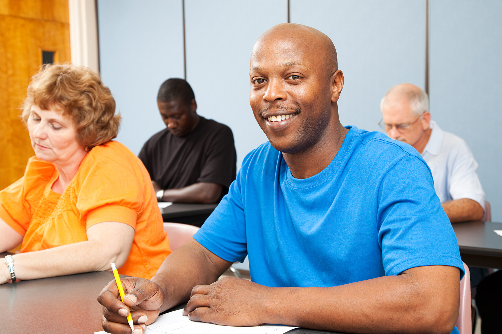 Adults in a classroom